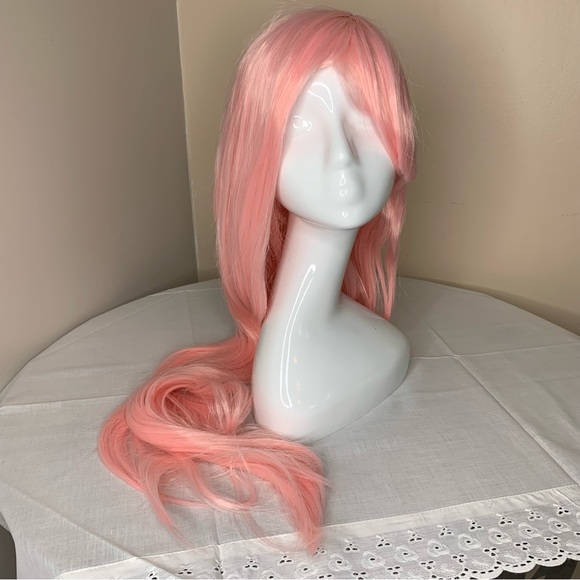 Pink Wig Long With Bangs For Cosplay / Costume NWT With Wig Cap - Picture 12 of 12